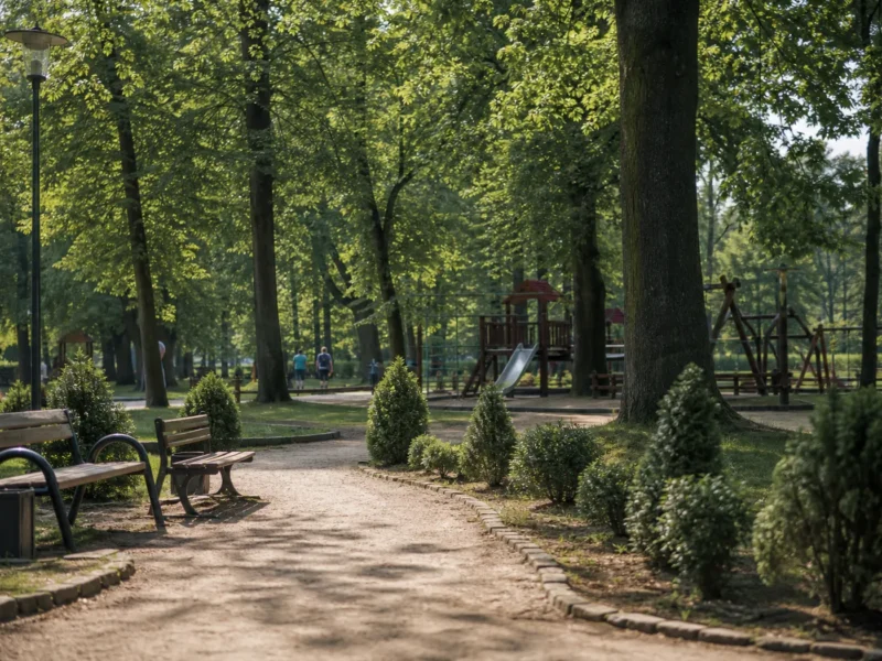 Park Jaworek w Tychach — atrakcje, plac zabaw, alejki