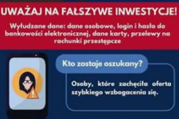 Oszustwa inwestycyjne w Tychach – policja ostrzega przed złodziejami